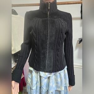 Harold's Black Cable Knit Women's Cardigan